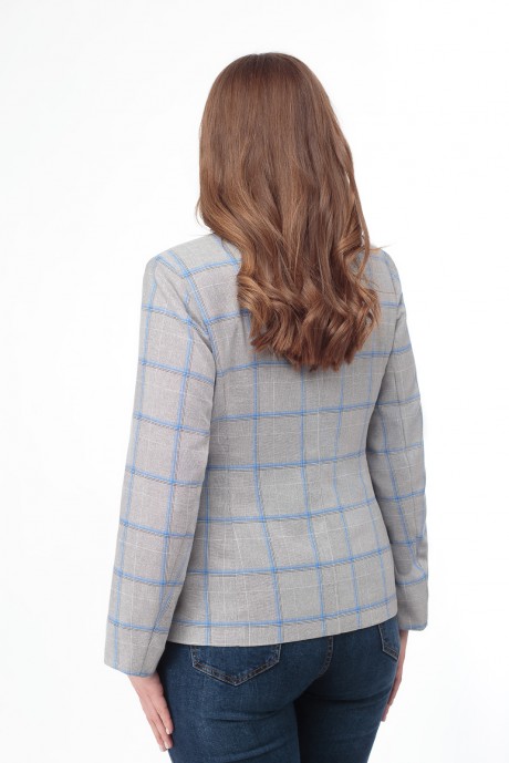 Жакет (пиджак) Gold Style 2394 серый-голубой серебристый размер 46-56 #3