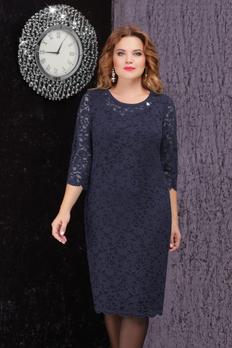 Вечернее платье LeNata 11607 темно-синий размер 52-62 #1