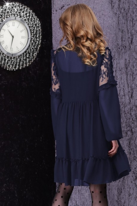 Вечернее платье LeNata 11842 тёмно-синий размер 44-48 #2