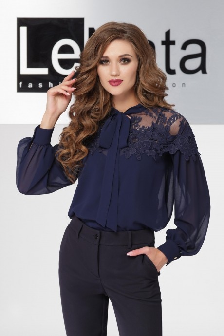 Блузка, туника, рубашка LeNata 11883 синий размер 44-54 #1