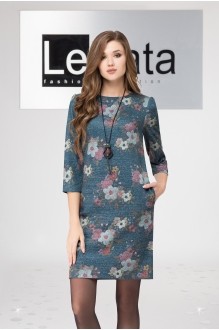 LeNata 11961 темно-бирюзовый в цветы #1