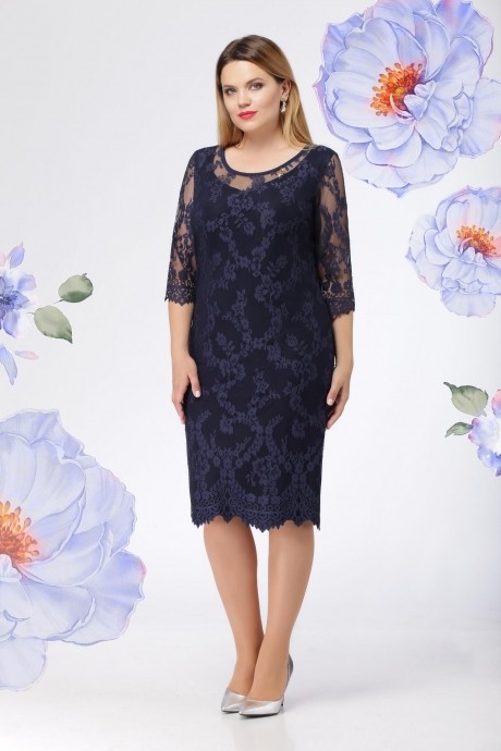 Вечернее платье LeNata 11908 темно-синий размер 52-62 #1
