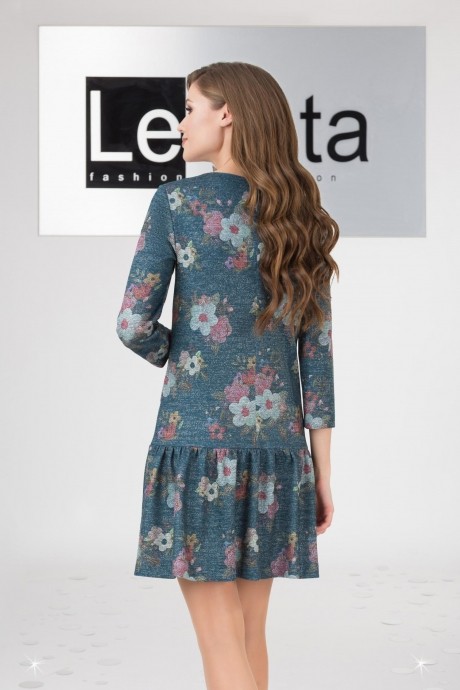 Платье LeNata 11958 темно-бирюзовый с цветами размер 44-48 #2