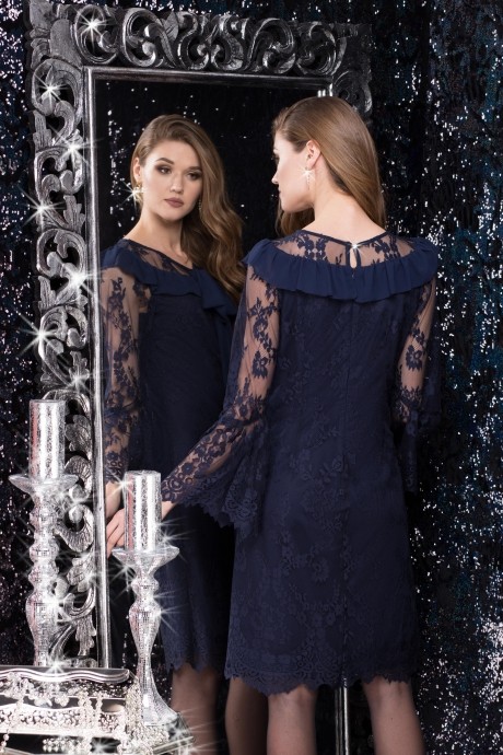 Вечернее платье LeNata 11982 тёмно-синий размер 44-48 #2