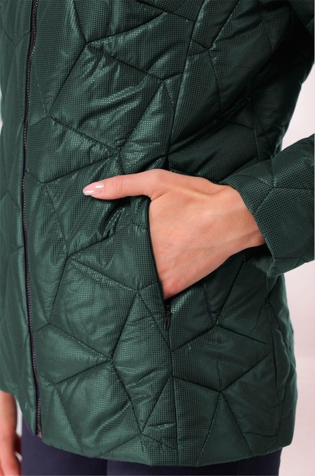 Куртка LeNata 12869 изумруд в чёрную крапинку размер 44-54 #3