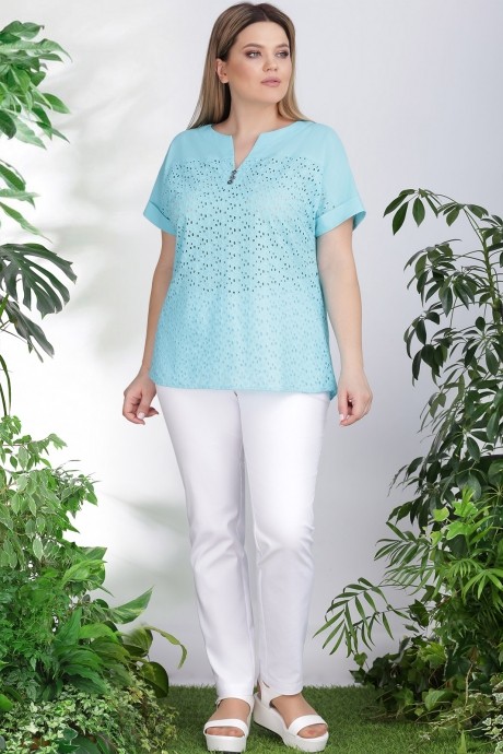 Блузка, туника, рубашка LeNata 11997 нежно-бирюзовый размер 50-60 #1
