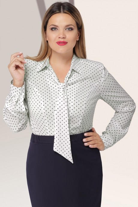 LeNata 11921 белая в синий горошек #1