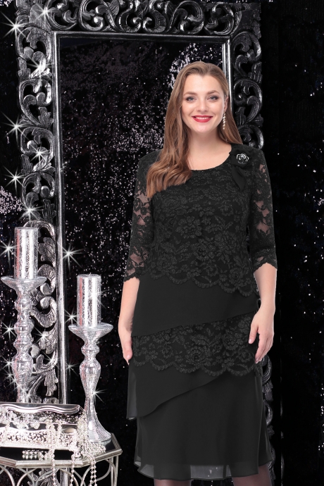 Вечернее платье LeNata 11051 чёрный размер 50-54 #1