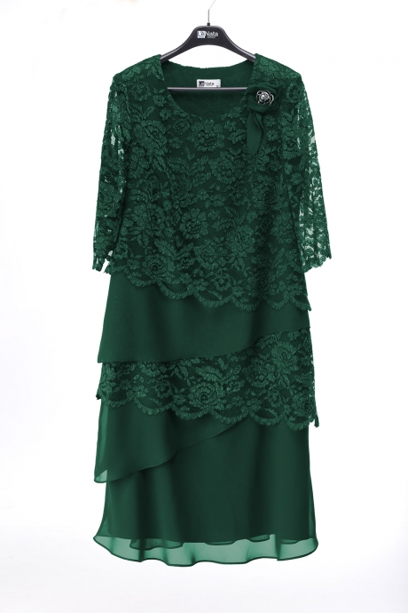 Вечернее платье LeNata 11051 зелёный размер 50-54 #4