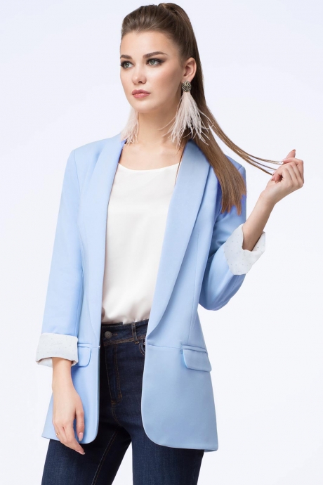 Жакет (пиджак) LeNata 11927 светло-голубой размер 44-54 #1