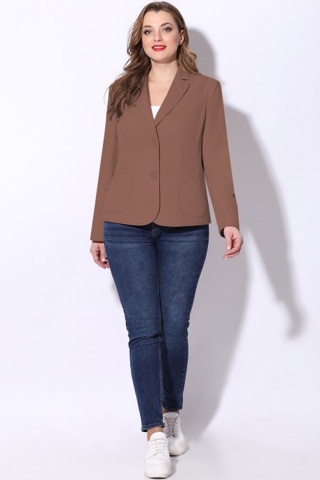 Жакет (пиджак) LeNata 11862 коричневый размер 56-60 #1