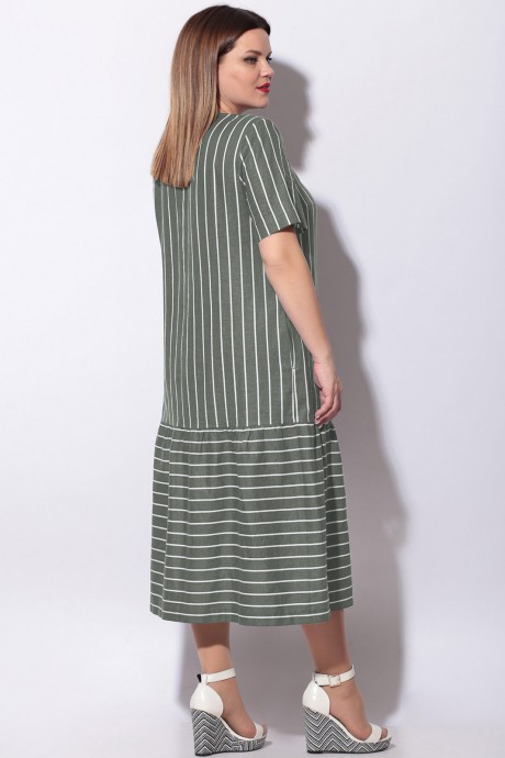 Платье LeNata 11127 на зеленом полоска размер 50-60 #3