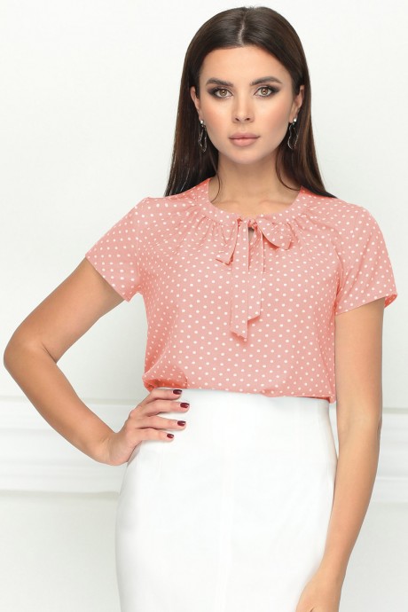 Блузка LeNata 11856 розовая в горох размер 44-60 #1