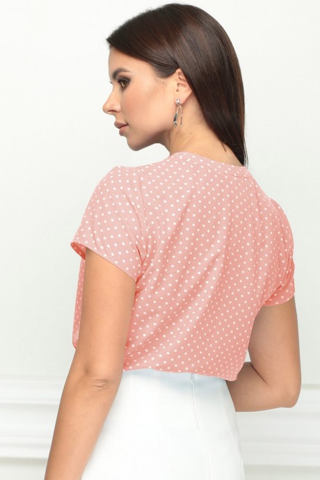Блузка LeNata 11856 розовая в горох размер 44-60 #2