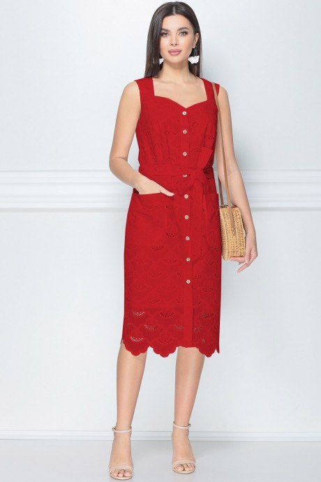 Платье LeNata 11111 красный размер 44-54 #2