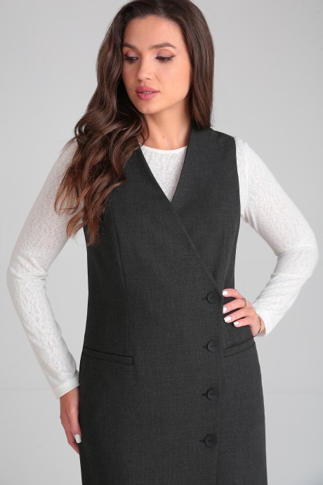 Костюм LeNata 21340 двойка графит,белый размер 44-54 #3
