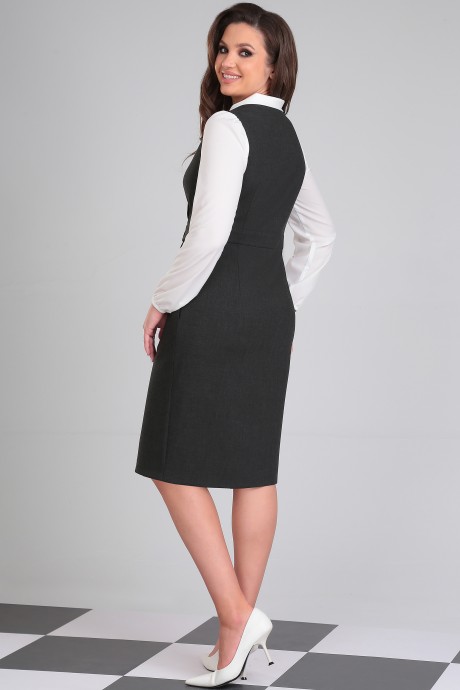 Костюм LeNata 21330 двойка графит,белый размер 44-54 #4