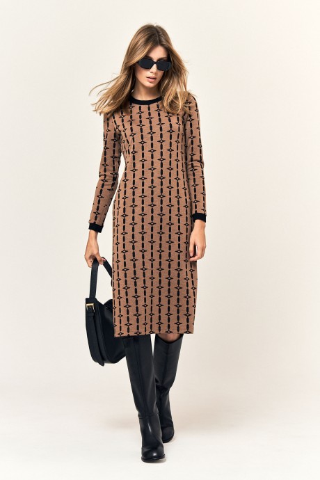 Платье LeNata 6209 коричневый размер 44-54 #2
