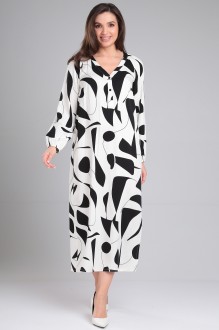 Платье LeNata 16409 черно-молочный #1