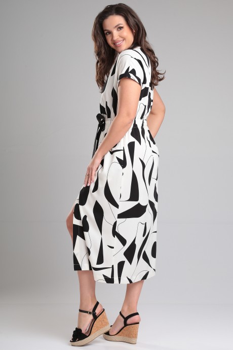 Платье LeNata 16411 черно-молочный размер 44-54 #4