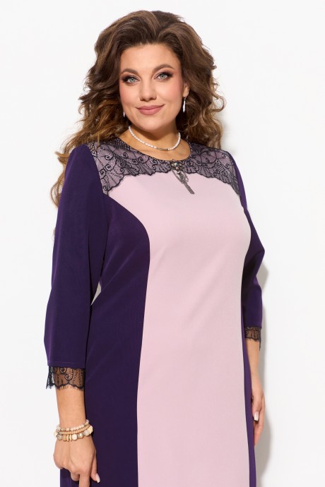 Вечернее платье FITA 1233 чернично-розовый размер 52-62 #5