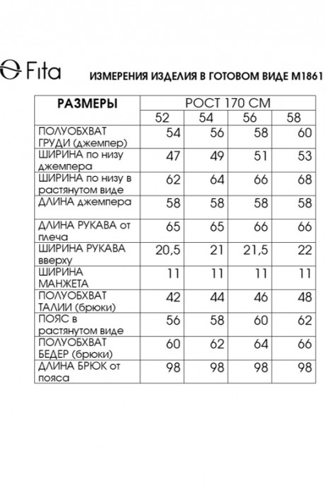 Спортивный костюм FITA 1861 двойка серый размер 48-58 #5