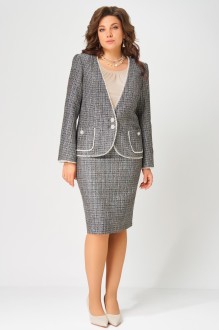 Юбочный костюм FITA 4121 тройка серо-бежевый