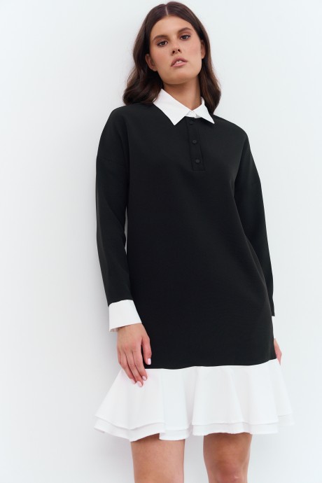 Платье FLAIM 1012 черно-белый размер 40-50 #3