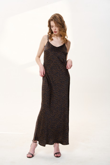 Вечернее платье FLAIM 1032.03 черный, коричневый размер 42-52 #1