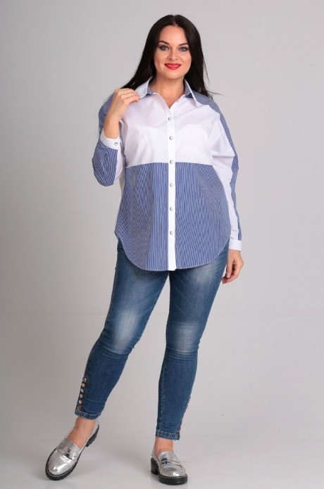 Блузка, туника, рубашка Таир-Гранд 62273 синяя полоска размер 50-60 #1