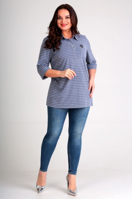 Блузка Таир-Гранд 62327 джинсовый оттенок размер 52-62 #2