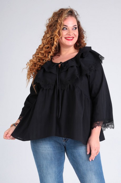 Блузка Таир-Гранд 62380 черный в полоску размер 46-54 #1