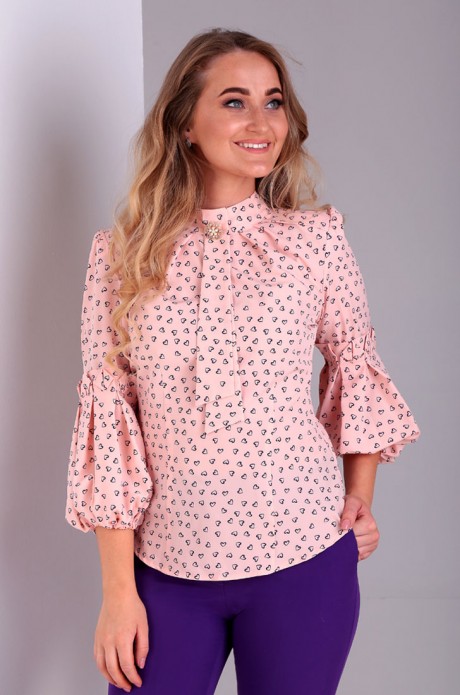 Блузка Таир-Гранд 62226 розовый-сердечки размер 44-54 #1