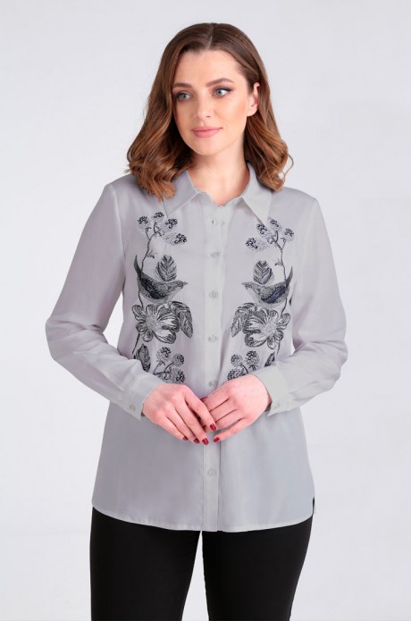 Блузка Таир-Гранд 62397 серый с вышивкой размер 48-58 #1