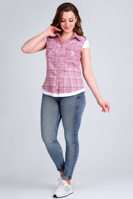 Рубашка Таир-Гранд 62409 розовая клетка. размер 46-56 #4
