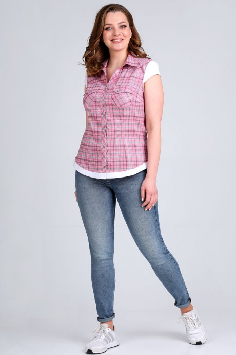 Рубашка Таир-Гранд 62409 розовая клетка. размер 46-56 #5