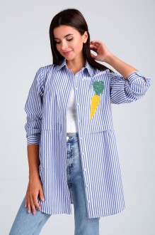 Рубашка Таир-Гранд 62381 синяя полоска+принт #1
