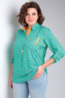 Блузка Таир-Гранд 62424 -3 зеленый, бирюзовый #1