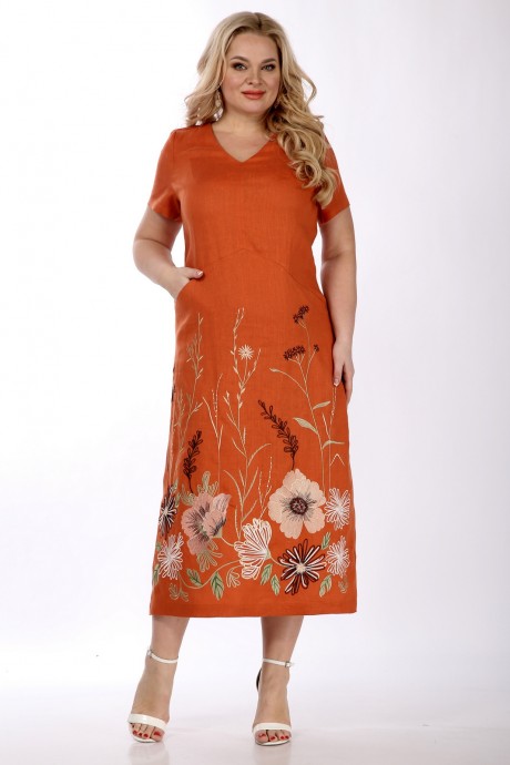 Платье Jurimex 2878 оранжевый, принт размер 50-60 #1
