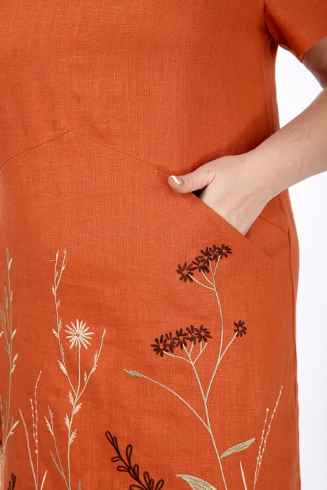 Платье Jurimex 2878 оранжевый, принт размер 50-60 #2