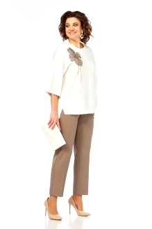 Брючный костюм Jurimex 3464 двойка белый, бежевый