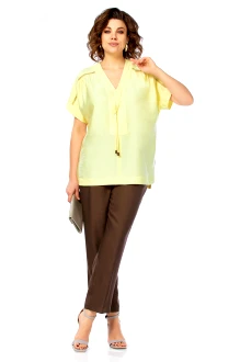 Брючный костюм Jurimex 3505 двойка желтый, коричневый