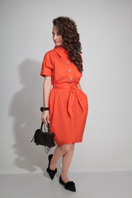 Платье ElPaiz 299 оранжевый размер 44-48 #1
