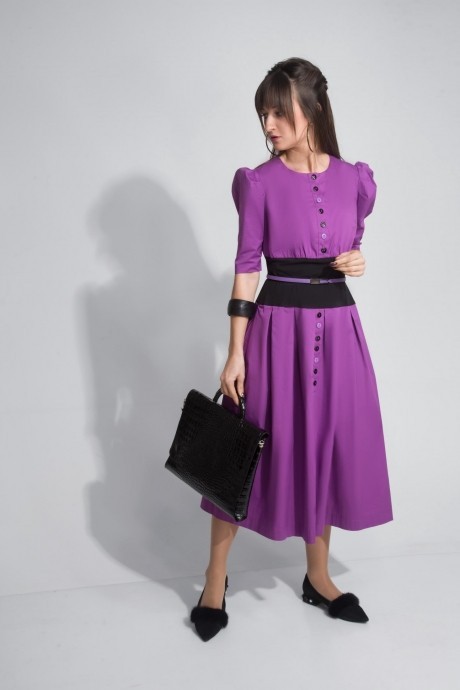 Платье ElPaiz 386 сиреневый + чёрный размер 42-48 #1