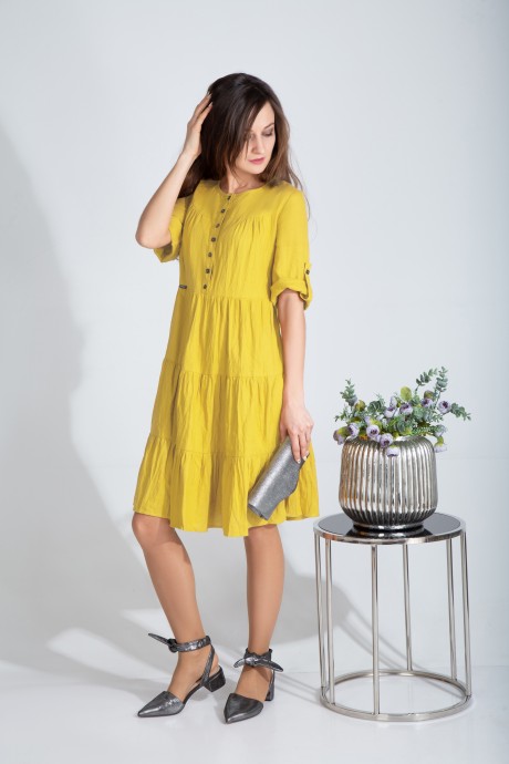 Платье ElPaiz 504 желтый размер 42-46 #1