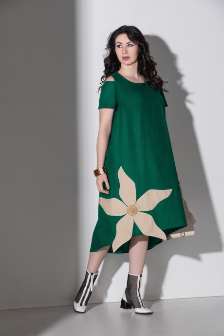 Платье ElPaiz М 649 зеленый размер 52-56 #1