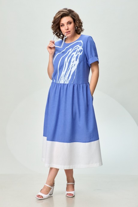 Платье INVITE 4071 голубой, белый размер 50-56 #3