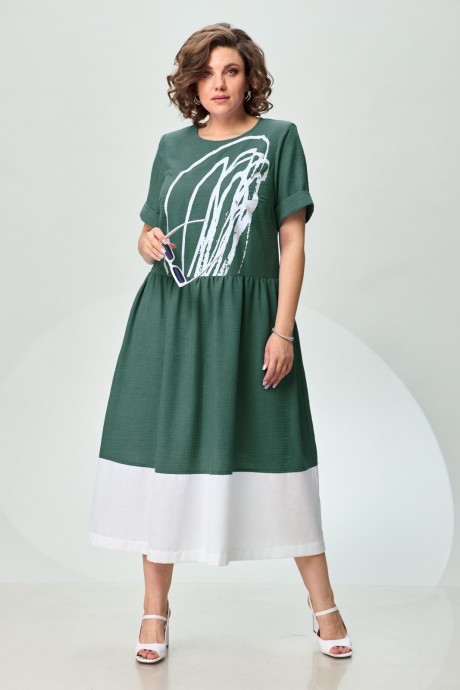 Платье INVITE 4071 зеленый, белый размер 50-56 #1
