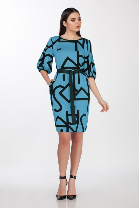 Платье Элль-Стиль А-534 -1 бирюзовый размер 46-54 #1