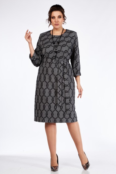 Платье Элль-Стиль 2166 графит/черный принт размер 52-58 #1
